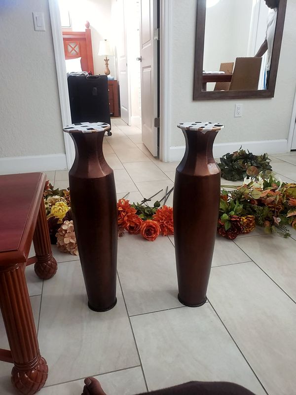 Vases prepped for a pair of statement pieces
